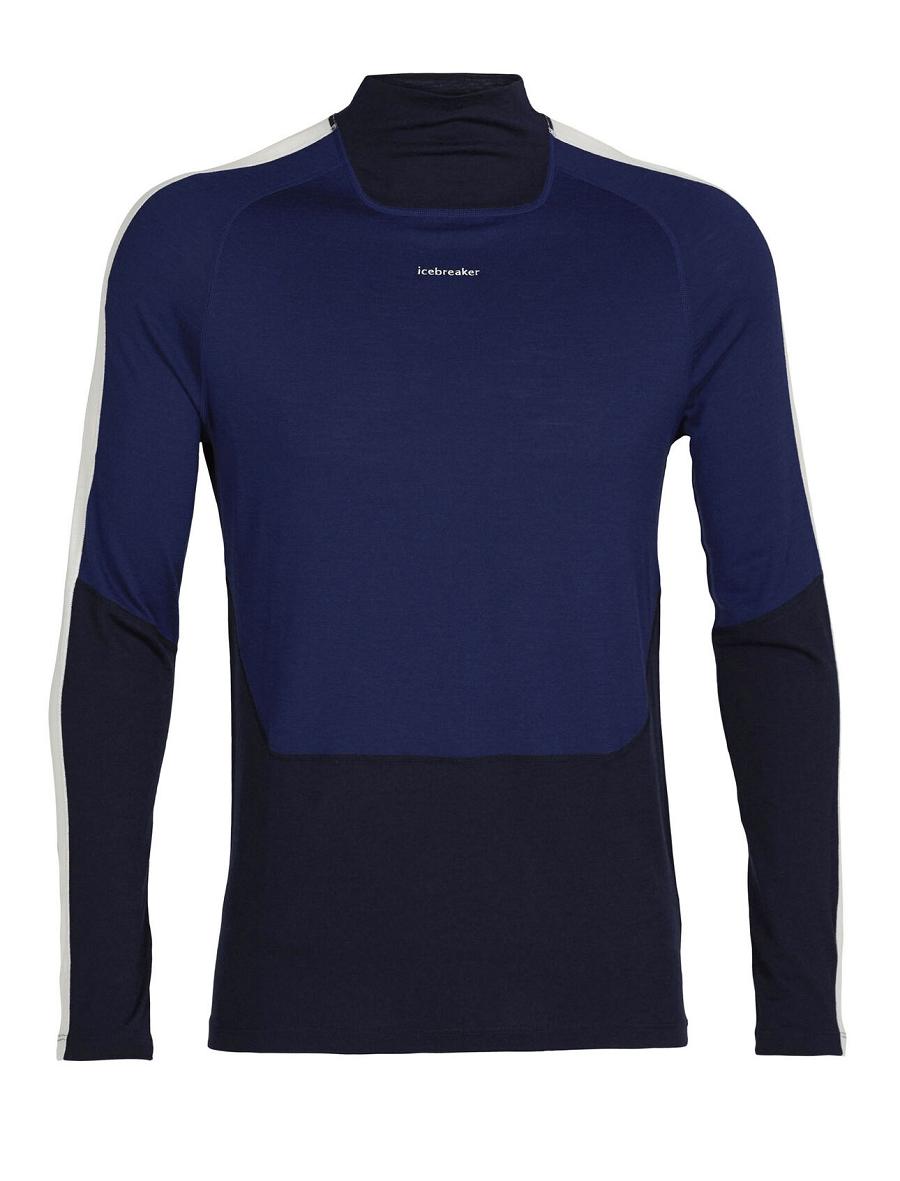 Midnight Navy / Royal Navy Icebreaker Merino 200 Sonebula Long Sleeve High Neck Thermal Top Men's Base Layers | AU 1346CTVE